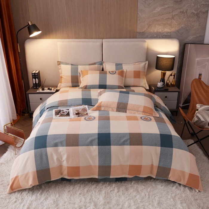 91家纺网 家纺一手货源 找家纺 金纱玉纺 2022新款印花加厚磨毛四件套 芝华士-绿