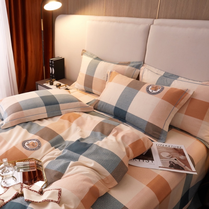 91家纺网 家纺一手货源 找家纺 金纱玉纺 2022新款印花加厚磨毛四件套 芝华士-绿