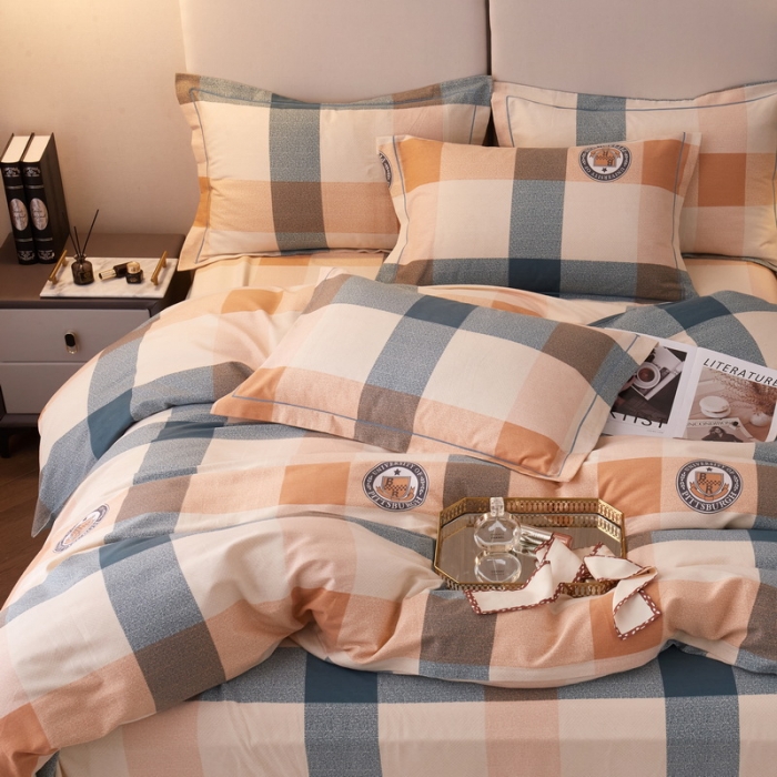 91家纺网 家纺一手货源 找家纺 金纱玉纺 2022新款印花加厚磨毛四件套 芝华士-绿