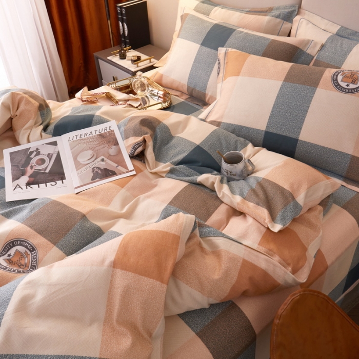 91家纺网 家纺一手货源 找家纺 金纱玉纺 2022新款印花加厚磨毛四件套 芝华士-绿