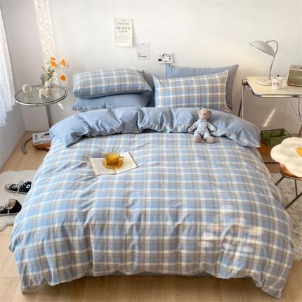 91家纺网 家纺一手货源 找家纺 （总）蓝巢 2022新款全棉色织水洗棉四件套