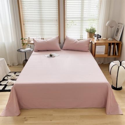 91家纺网 家纺一手货源 找家纺 蓝巢 2022新款全棉色织水洗棉单床单 豆沙