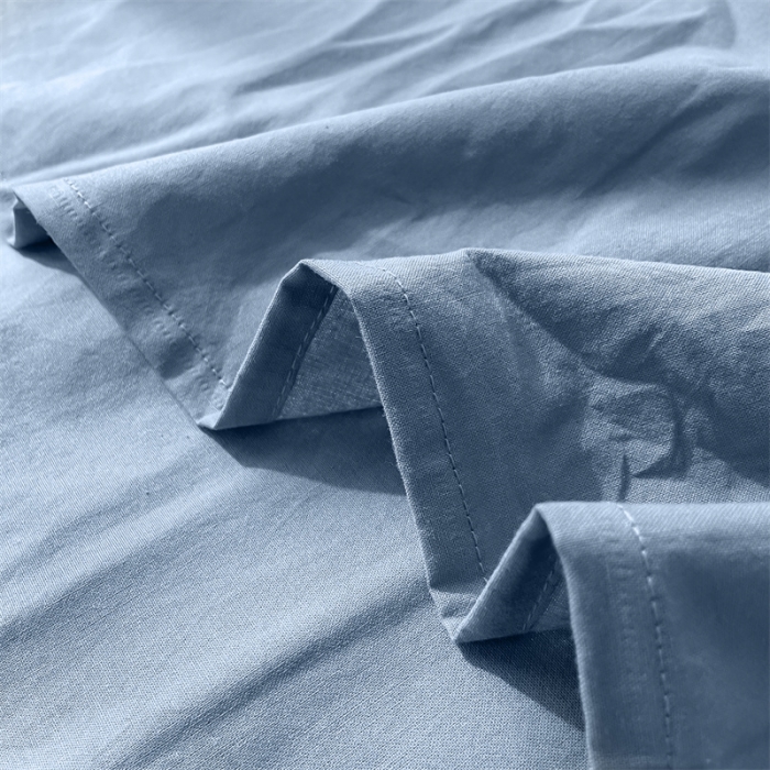 91家纺网 家纺一手货源 找家纺 蓝巢 2022新款全棉色织水洗棉单床单 宾利蓝