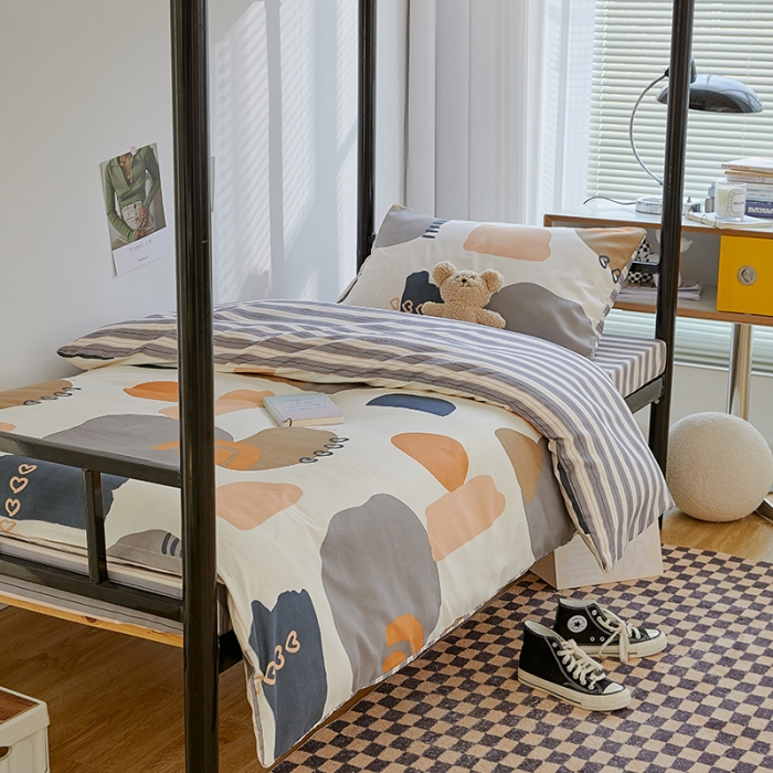 91家纺网 家纺一手货源 找家纺 世爵 2022新款亲肤棉学生宿舍上下铺三件套开学季 流光印象