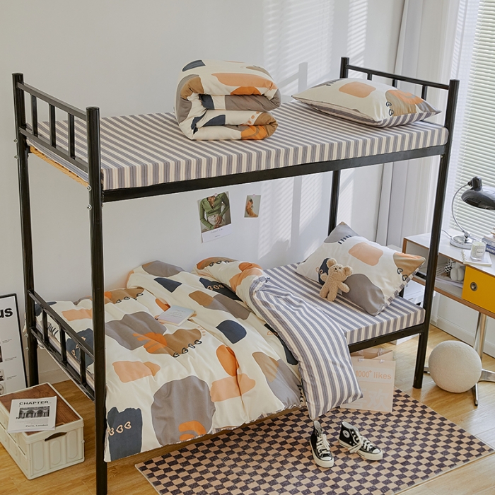 91家纺网 家纺一手货源 找家纺 世爵 2022新款亲肤棉学生宿舍上下铺三件套开学季 流光印象