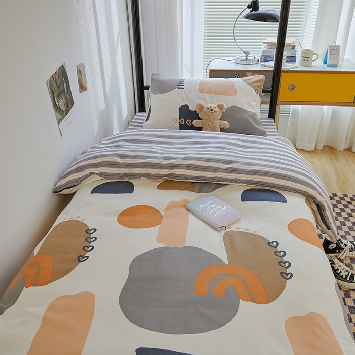 91家纺网 家纺一手货源 找家纺 世爵 2022新款亲肤棉学生宿舍上下铺三件套开学季 流光印象