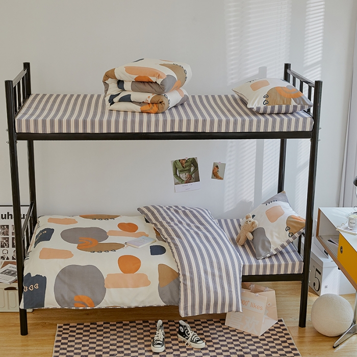 91家纺网 家纺一手货源 找家纺 世爵 2022新款亲肤棉学生宿舍上下铺三件套开学季 流光印象