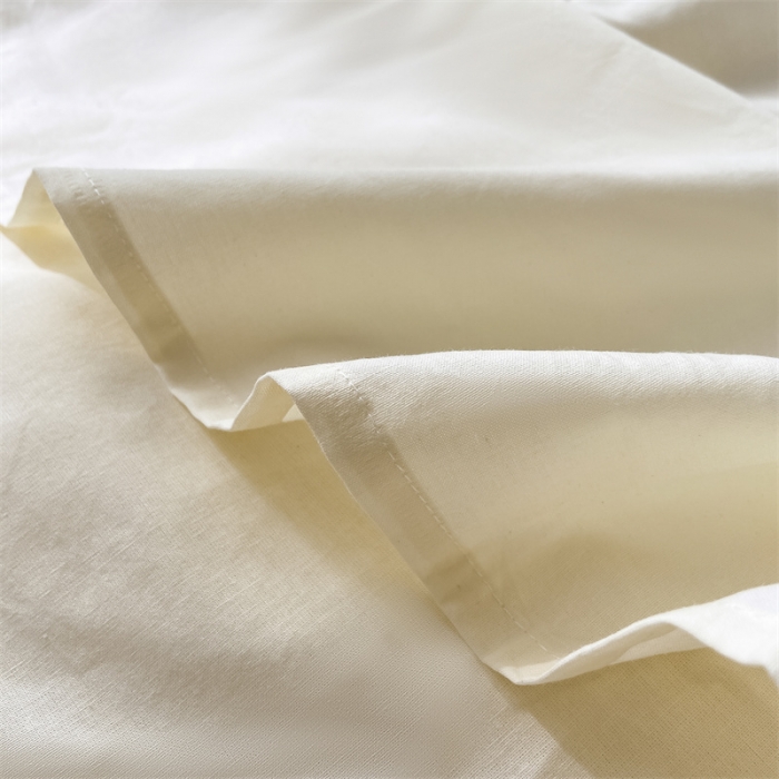 91家纺网 家纺一手货源 找家纺 蓝巢 2022新款全棉色织水洗棉单床单 奶黄