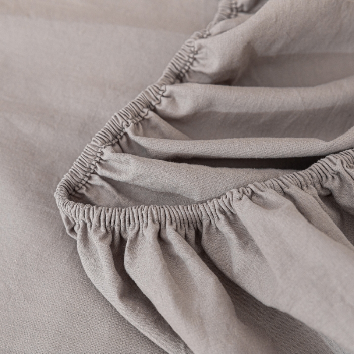 91家纺网 家纺一手货源 找家纺 蓝巢 2022新款全棉色织水洗棉单床笠 浅灰