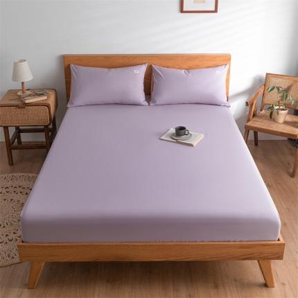 蓝巢 2022新款全棉色织水洗棉单床笠 浅紫