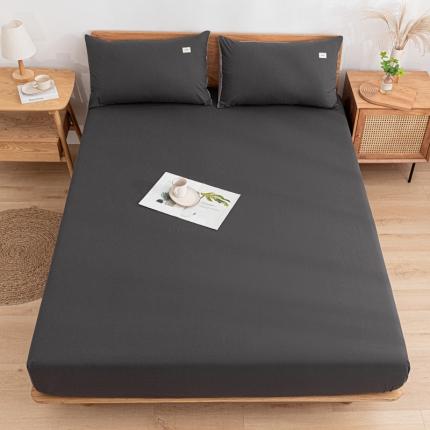 蓝巢 2022新款全棉色织水洗棉单床笠 深灰