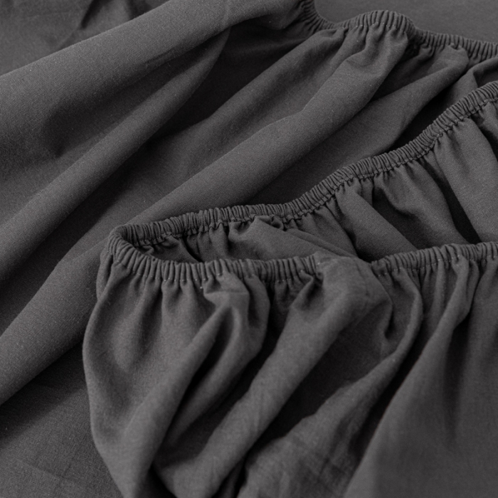 91家纺网 家纺一手货源 找家纺 蓝巢 2022新款全棉色织水洗棉单床笠 深灰