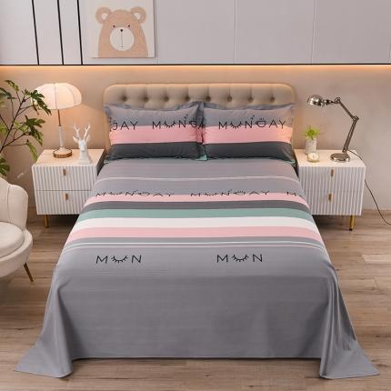 91家纺网 家纺一手货源 找家纺 润淳家居 2025新款全棉老粗布床单三件套 休闲时光-灰