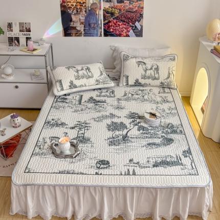 91家纺网 家纺一手货源 找家纺 总1 顾里家纺 新款韩系ins印花凉感软席凉席-场景一