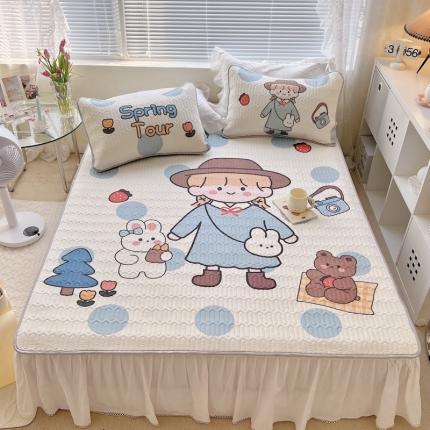 91家纺网 家纺一手货源 找家纺 总1 顾里家纺 新款韩系ins印花凉感软席凉席-场景一