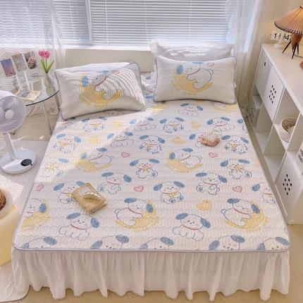 91家纺网 家纺一手货源 找家纺 顾里家纺 2022新款韩系ins印花凉感软席凉席-场景一 晚安小狗