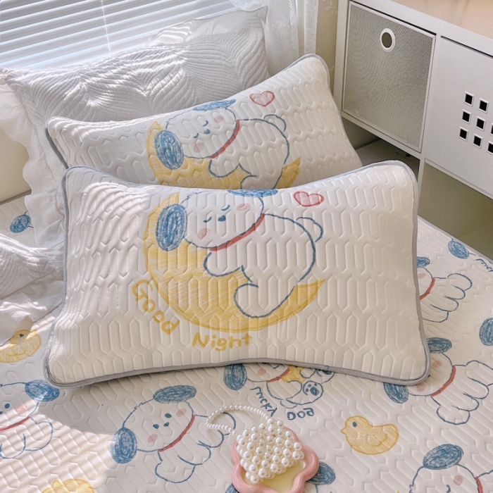 91家纺网 家纺一手货源 找家纺 顾里家纺 2022新款韩系ins印花凉感软席凉席-场景一 晚安小狗