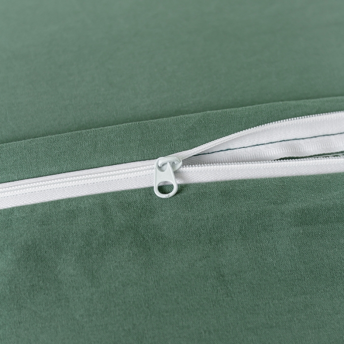 91家纺网 家纺一手货源 找家纺 简宜家居 2022新款纯色水洗棉纽扣款四件套 慕晴-墨绿