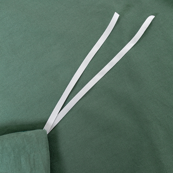 91家纺网 家纺一手货源 找家纺 简宜家居 2022新款纯色水洗棉纽扣款四件套 慕晴-墨绿