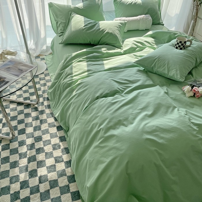 91家纺网 家纺一手货源 找家纺 千朵 2022新款全棉水洗棉四件套 垂柳绿