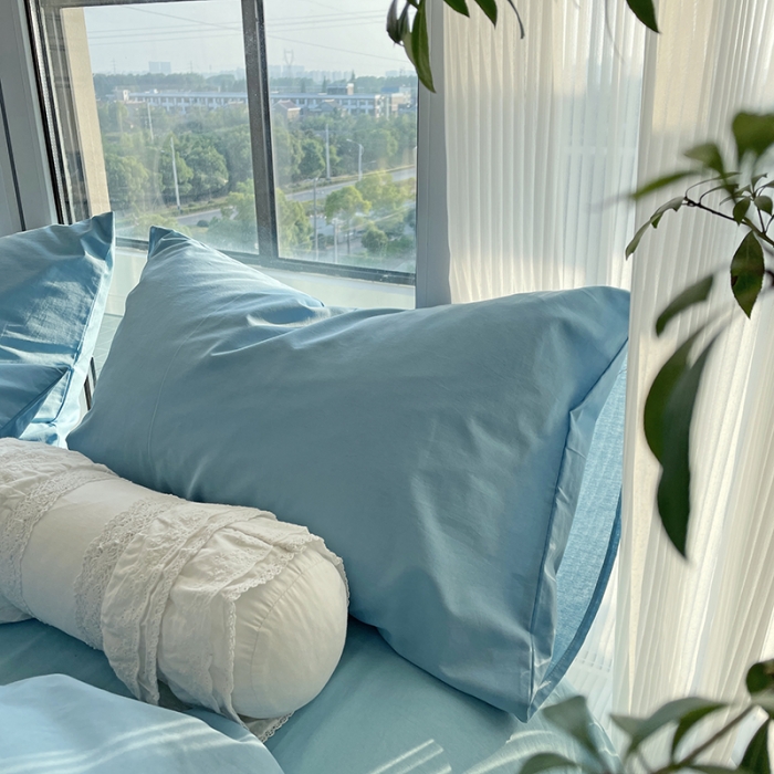 91家纺网 家纺一手货源 找家纺 千朵 2022新款全棉水洗棉四件套 潜水兰