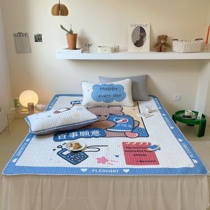 91家纺网 家纺一手货源 找家纺 顾里家纺 2022新款韩系凉感印花大版软席 百事小熊