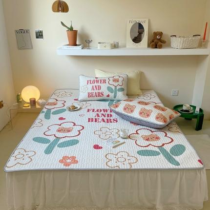 91家纺网 家纺一手货源 找家纺 顾里家纺 2022新款韩系凉感印花大版软席 花和熊