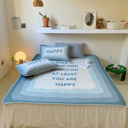 91家纺网 家纺一手货源 找家纺 顾里家纺 2022新款韩系凉感印花大版软席 渐变字母