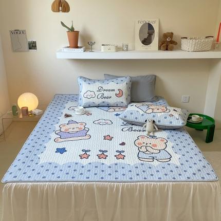 91家纺网 家纺一手货源 找家纺 顾里家纺 2022新款韩系凉感印花大版软席 云朵小熊