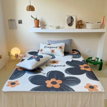 顾里家纺 2022新款韩系凉感印花大版软席 黑旋风