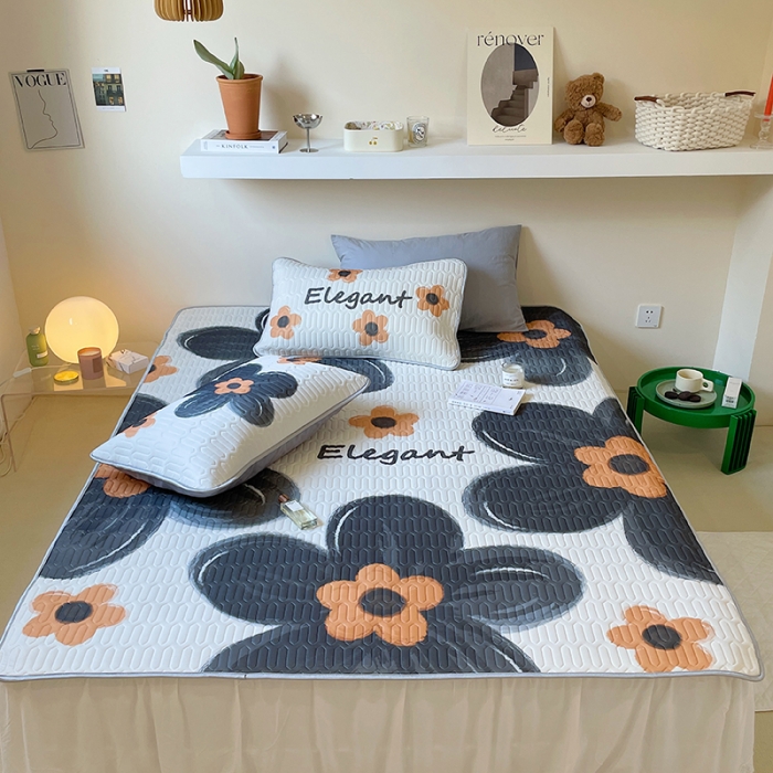 91家纺网 家纺一手货源 找家纺 顾里家纺 2022新款韩系凉感印花大版软席 黑旋风