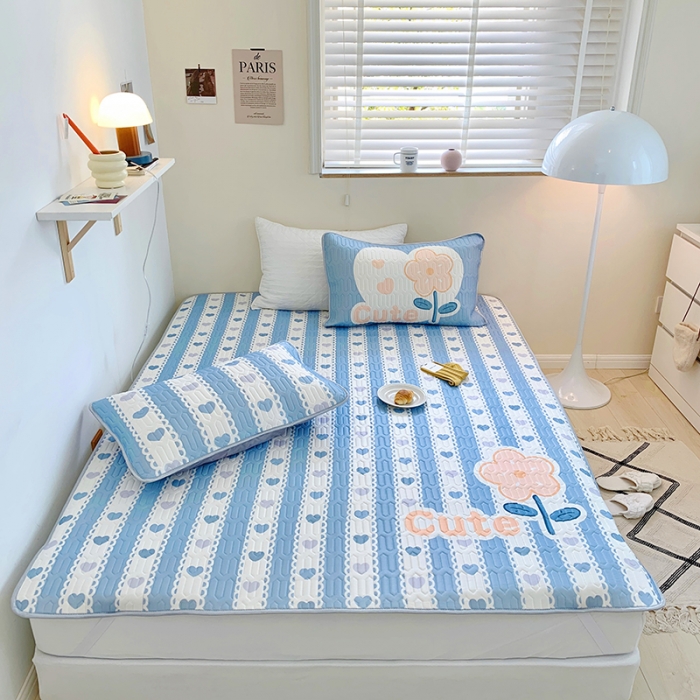 91家纺网 家纺一手货源 找家纺 顾里家纺 2022新款韩系凉感印花大版软席 爱心花花