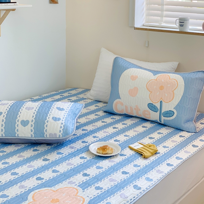 91家纺网 家纺一手货源 找家纺 顾里家纺 2022新款韩系凉感印花大版软席 爱心花花