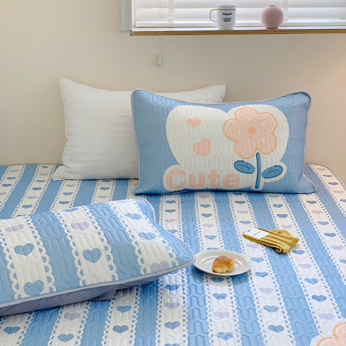 91家纺网 家纺一手货源 找家纺 顾里家纺 2022新款韩系凉感印花大版软席 爱心花花