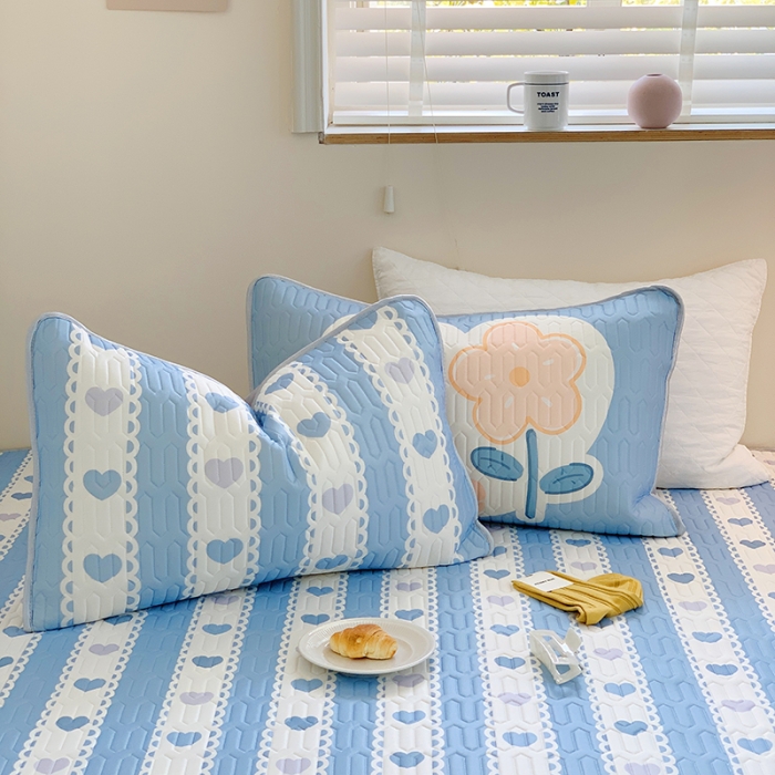 91家纺网 家纺一手货源 找家纺 顾里家纺 2022新款韩系凉感印花大版软席 爱心花花