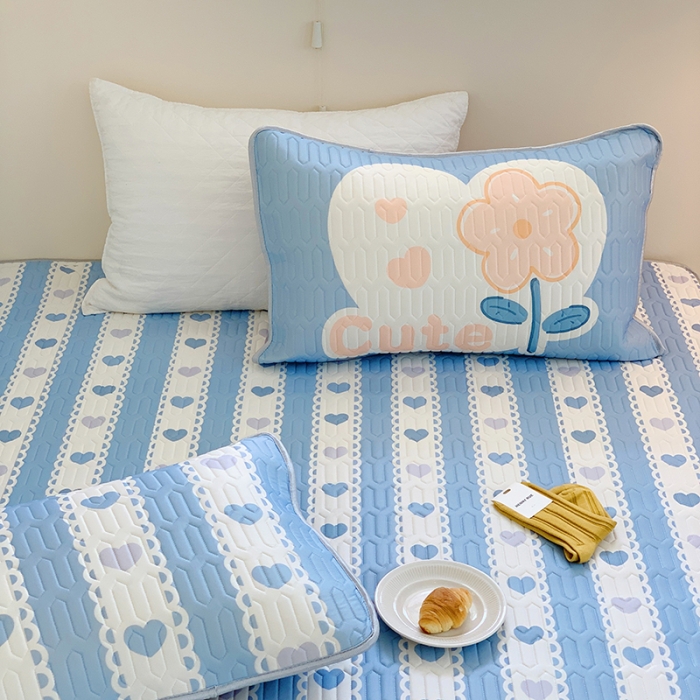 91家纺网 家纺一手货源 找家纺 顾里家纺 2022新款韩系凉感印花大版软席 爱心花花