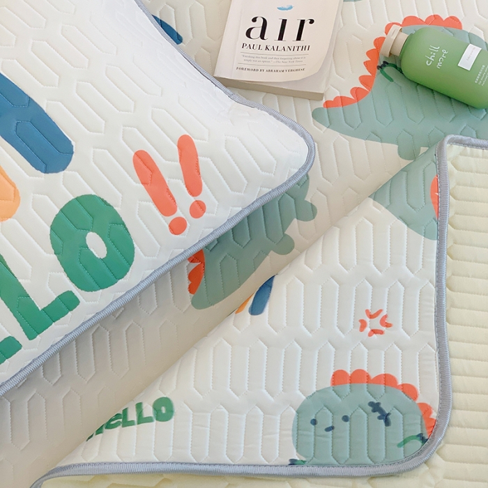 91家纺网 家纺一手货源 找家纺 顾里家纺 2022新款韩系凉感印花圆网软席 ins恐龙