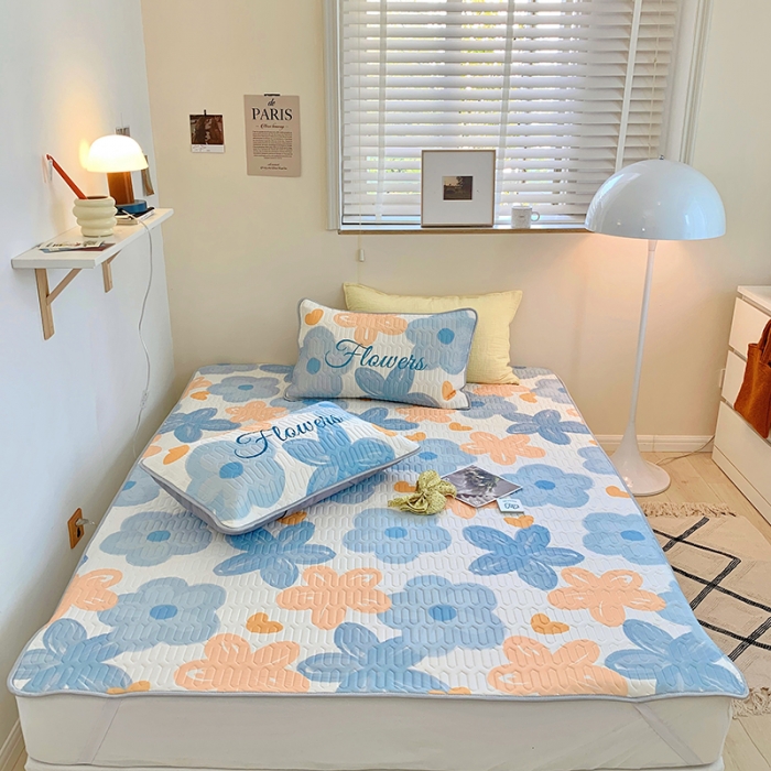 91家纺网 家纺一手货源 找家纺 顾里家纺 2022新款韩系凉感印花圆网软席 奶油花花