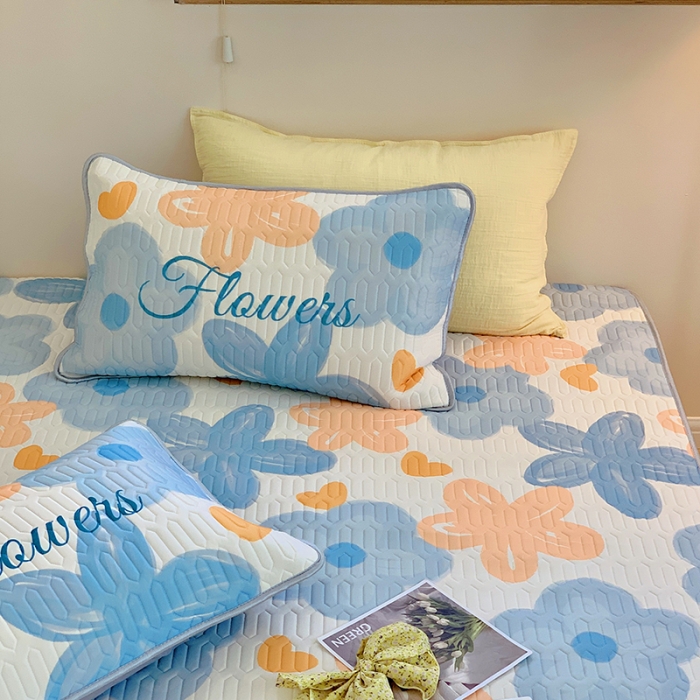 91家纺网 家纺一手货源 找家纺 顾里家纺 2022新款韩系凉感印花圆网软席 奶油花花