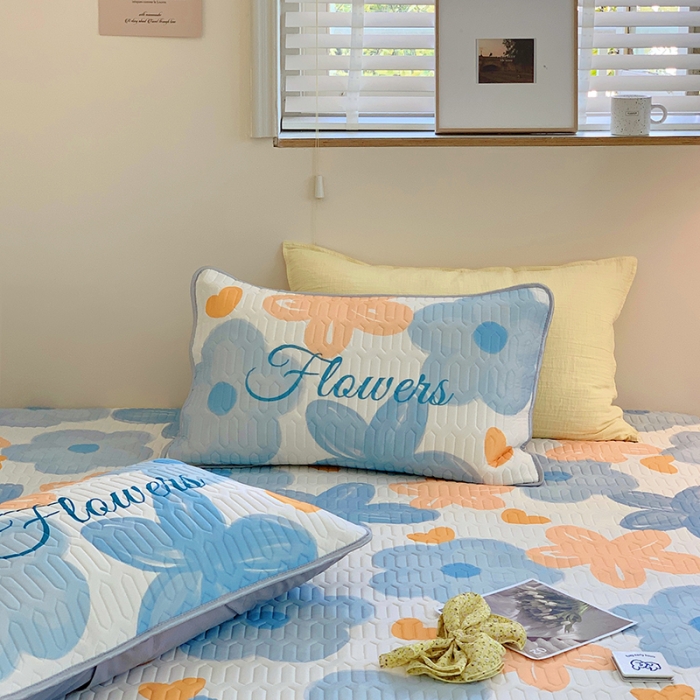 91家纺网 家纺一手货源 找家纺 顾里家纺 2022新款韩系凉感印花圆网软席 奶油花花