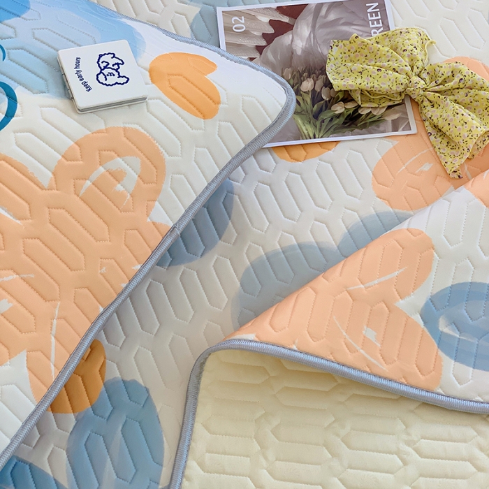 91家纺网 家纺一手货源 找家纺 顾里家纺 2022新款韩系凉感印花圆网软席 奶油花花