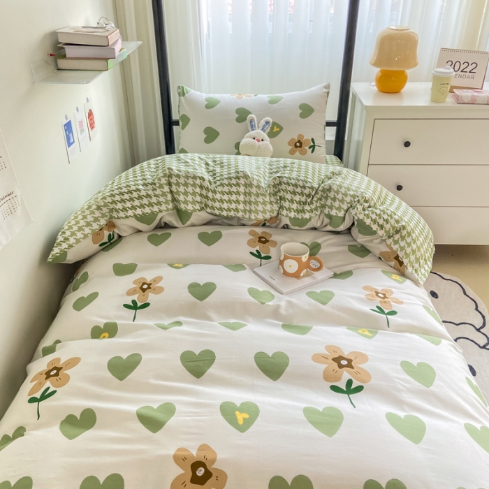 91家纺网 家纺一手货源 找家纺 （总）吉象 2025新款全棉印花学生三件套学生宿舍三件套