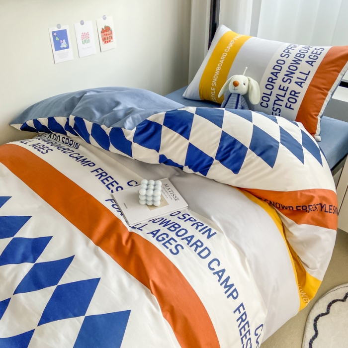 91家纺网 家纺一手货源 找家纺 吉象 2022新款全棉印花学生宿舍三件套 马里奥