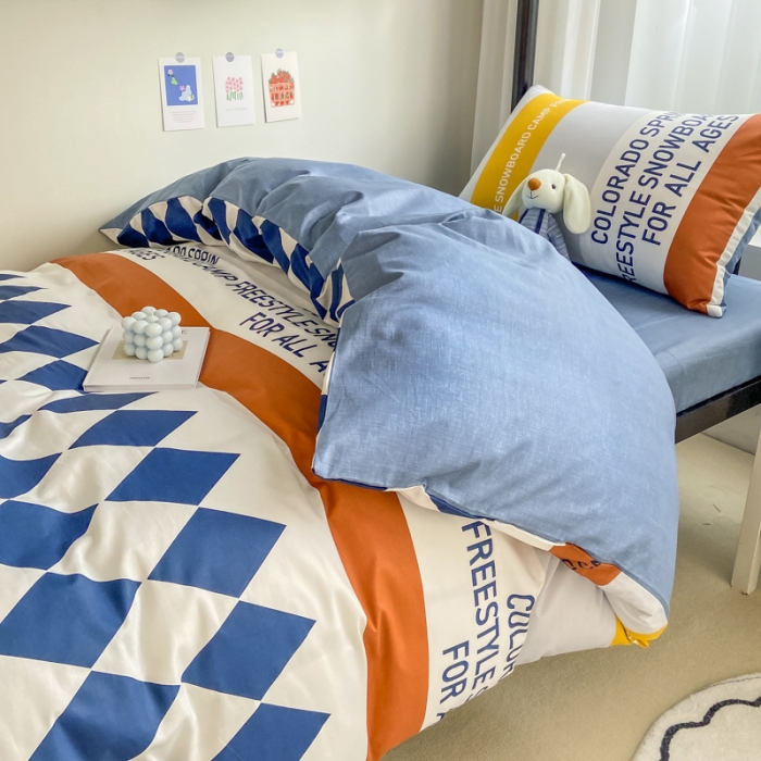 91家纺网 家纺一手货源 找家纺 吉象 2022新款全棉印花学生宿舍三件套 马里奥