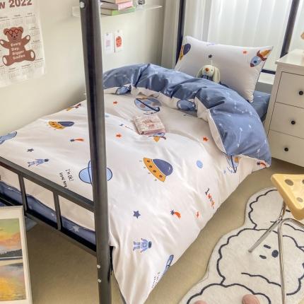 吉象 2022新款全棉印花学生宿舍三件套 太空旅行