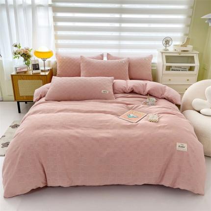 91家纺网 家纺一手货源 找家纺 (总)仟网汇 2022新北欧简约风华夫格四件套（风格一）