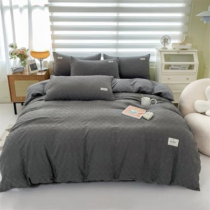 91家纺网 家纺一手货源 找家纺 (总)仟网汇 2022新北欧简约风华夫格四件套（风格一）