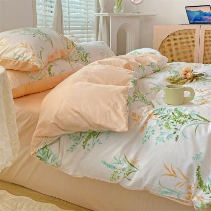 91家纺网 家纺一手货源 找家纺 （总）名兮 2022新款AB版清新全棉印花四件套系列