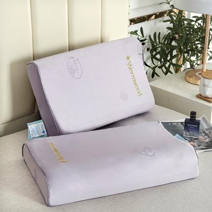 91家纺网 家纺一手货源 找家纺 （总）其乐枕芯 2023新款全棉贡缎艾草刺绣乳胶枕超30天不退不换