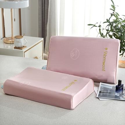 （总）其乐枕芯 2023新款全棉贡缎艾草刺绣乳胶枕超30天不退不换